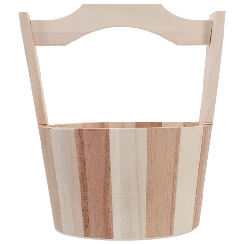 Wooden sauna bucket with - wooden,