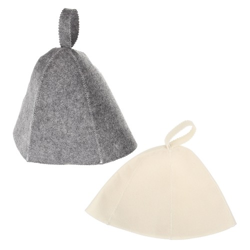 White felt sauna hair - white,