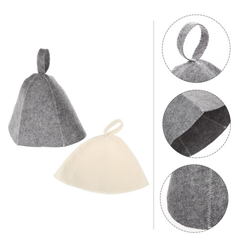 White felt sauna hat hair - white,