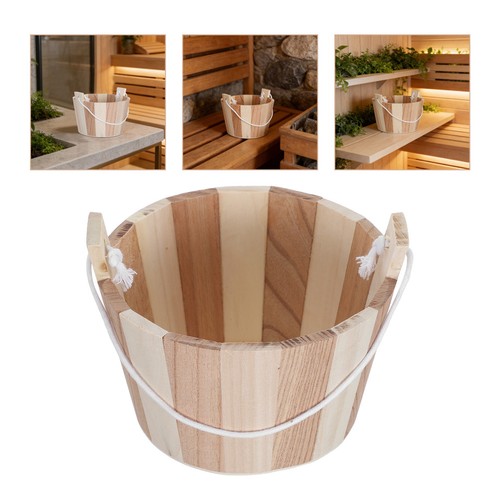 Durable wooden spa salt bucket - durable,