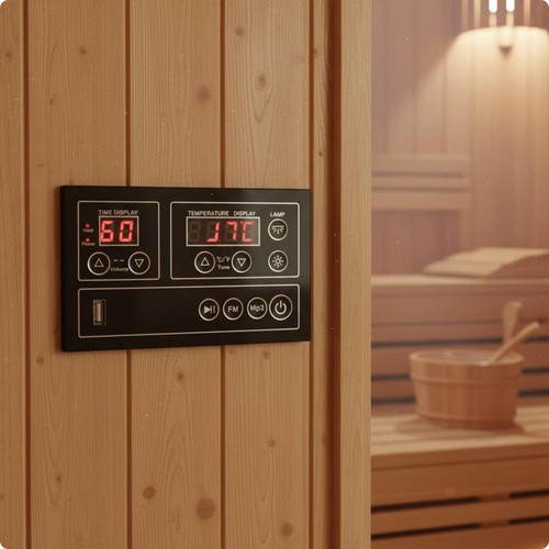 Sauna control panel - control, integrated