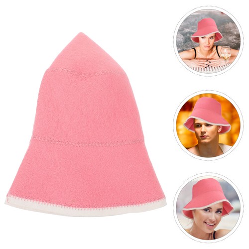 Pink wool sauna hat - pink,